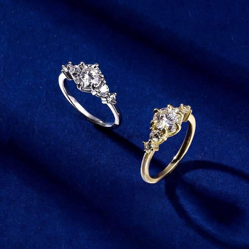 2 nieuwe ringen met moissaniet! Elk 1 karaat., Bijoux, Sacs & Beauté, Bagues, Neuf, Femme, 17 à 18, Blanc, Argent, Avec pierre précieuse