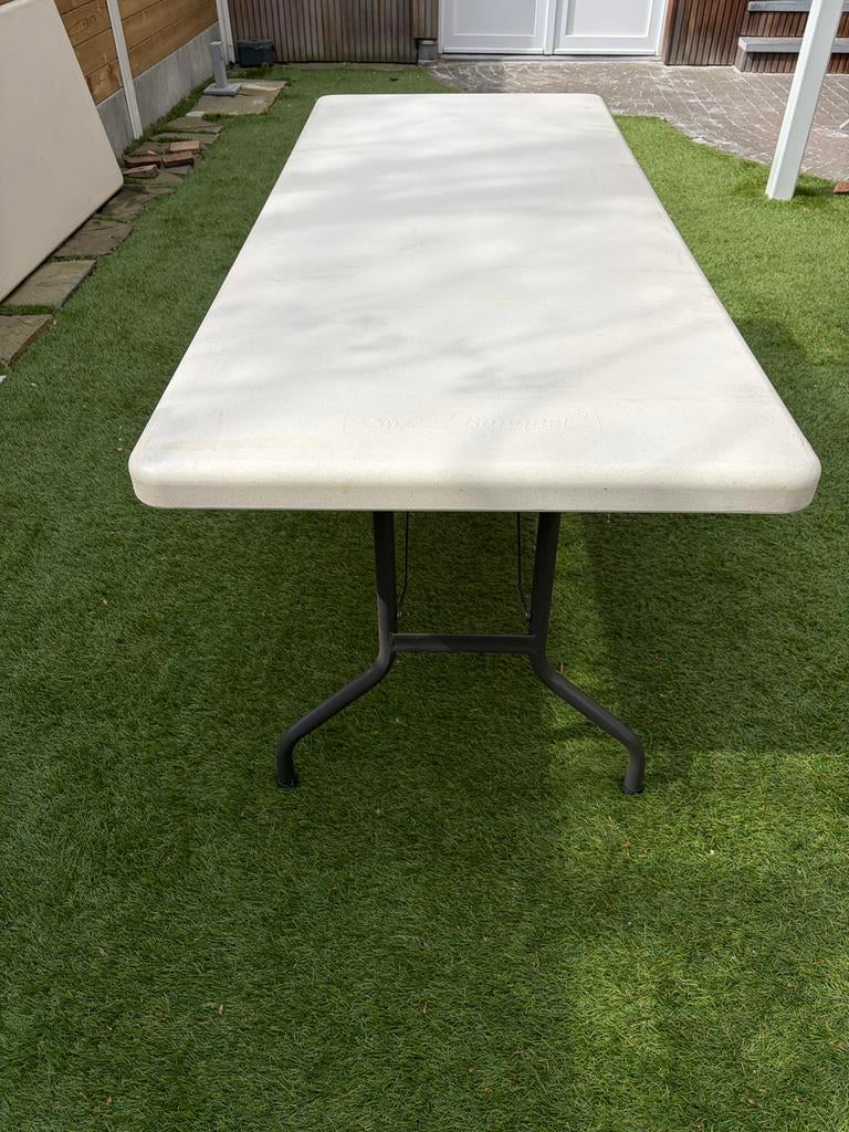 plooibare party tafel in heel goede staat, Ophalen, Zo goed als nieuw, Rechthoekig, Kunststof