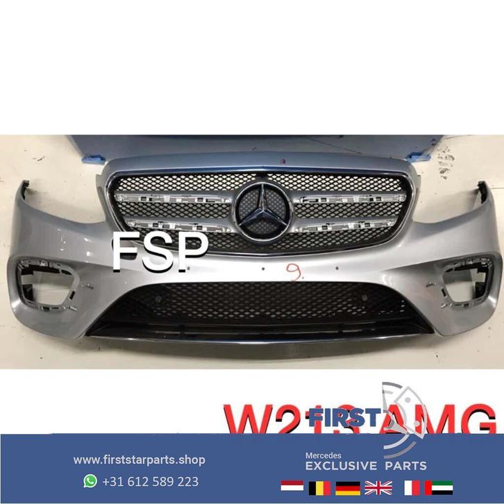 W213 AMG Voorbumper Mercedes E Klasse zilver grijs origineel, Auto-onderdelen, Carrosserie, Bumper, Mercedes-Benz, Voor, Gebruikt