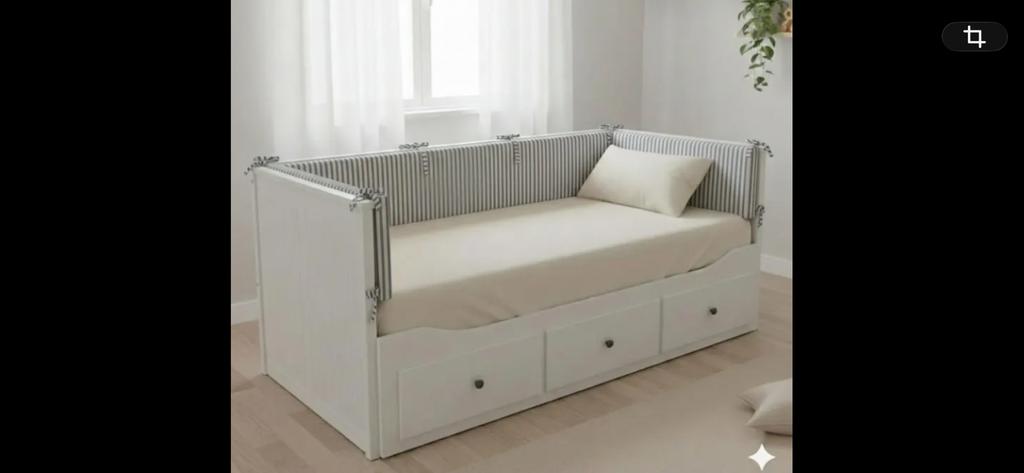 Ikea bed 90x200 uitschuifbaar naar 180x200, Maison & Meubles, Chambre à coucher | Canapés-lits, Enlèvement, Comme neuf
