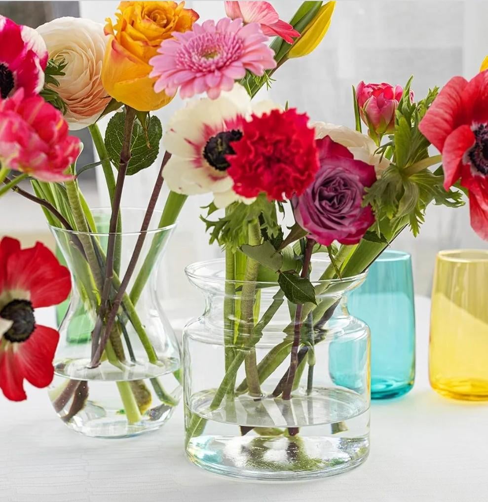 Vase en verre transparent, hauteur 15 cm, Enlèvement