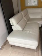 Chaise 3 places en cuir Natuzzi blanche, comme neuve !, Maison & Meubles, Trois personnes, Comme neuf, Enlèvement, Cuir