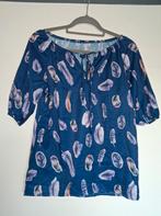 Top en plumes bleu, taille L, Manches courtes, Bleu, Envoi, Taille 42/44 (L)