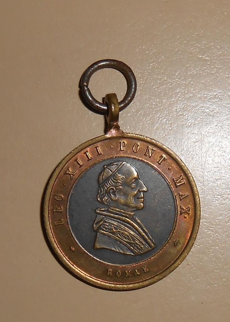 1887 50 ste verjaardag priesterschap Paus Leo XIII-medaille, Ophalen of Verzenden, Gebruikt, Sieraad, Christendom | Katholiek