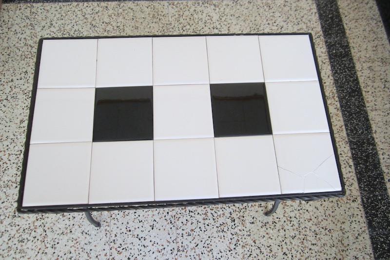 tafeltje in smeedwerk en keramiek tegels, Antiek en Kunst, Ophalen