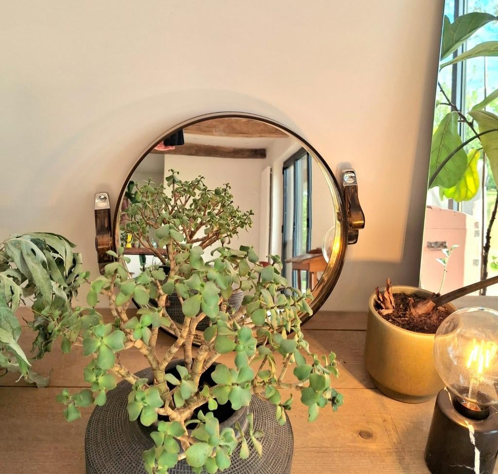 Authentieke vintage jaren 70 space age spiegel, Antiek en Kunst, Ophalen