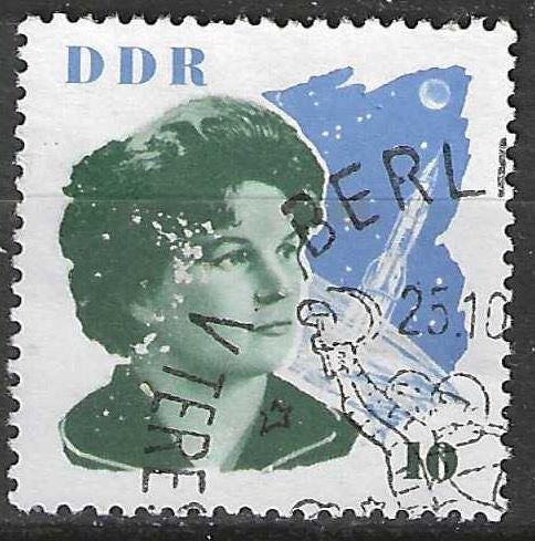 Duitsland DDR 1963 - Yvert 691 - Valentina Terechkova (ST), Verzenden, DDR, Gestempeld