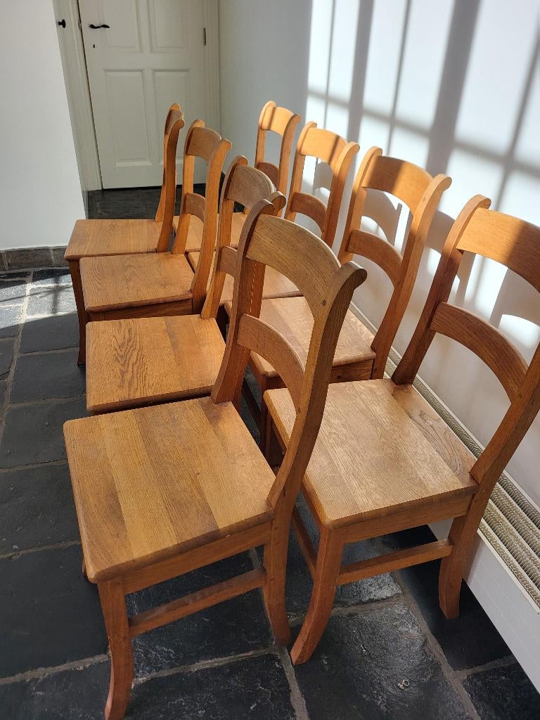 8 chaises en bois robustes, intemporelles et durables, Tijdloos en duurzaam, Brun, Enlèvement, Bois