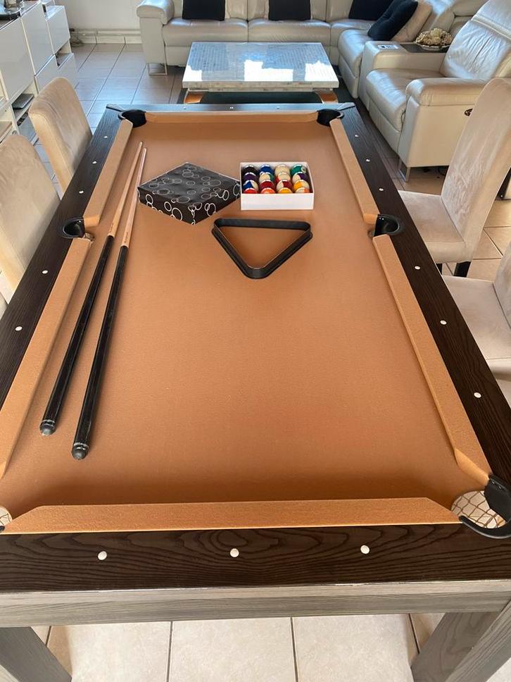 Pooltafel / Eettafel (Omvormbare), Sport en Fitness, Biljarten en Poolen, Gebruikt, Pooltafel, Ophalen