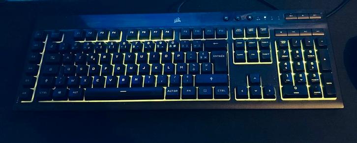 CORSAIR K55 RGB PRO Gaming, Computers en Software, Toetsenborden, Gebruikt, Azerty, Bedraad, Gaming toetsenbord, Ophalen