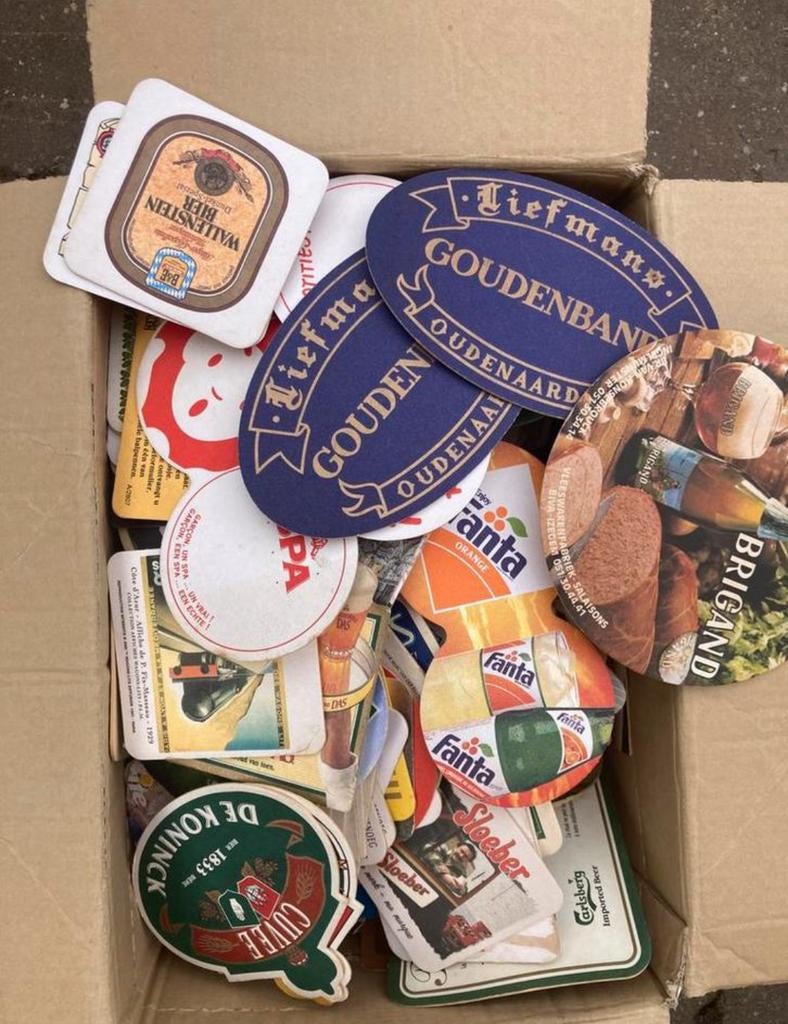 Bierviltjes +/- 650 stuks, Enlèvement, Utilisé, Sous-bock, Autres marques