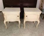 koppel antieke Louis XV bijzet kastjes wit craclé, Ophalen