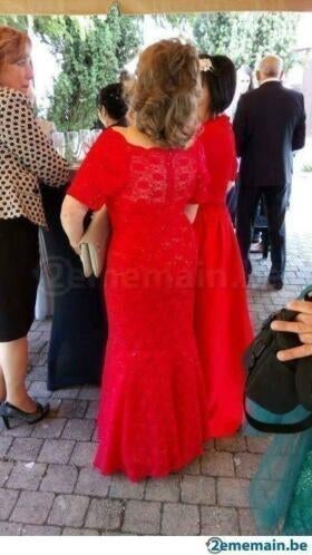 Magnifique Robe soirée dentelle T.38, Rouge, Taille 38/40 (M), Robe de cocktail, Comme neuf