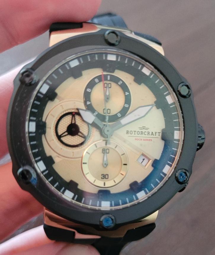 Rotorcraft Rock RC6204 Sport Chrono Nieuw! t.w.v €489-,, Bijoux, Sacs & Beauté, Montres de sport, Neuf, Jaune, Enlèvement ou Envoi