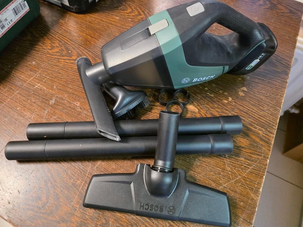 Bosch 18v Accu steel - handstofzuiger - Incl. acc en batt, Ophalen of Verzenden, Gebruikt