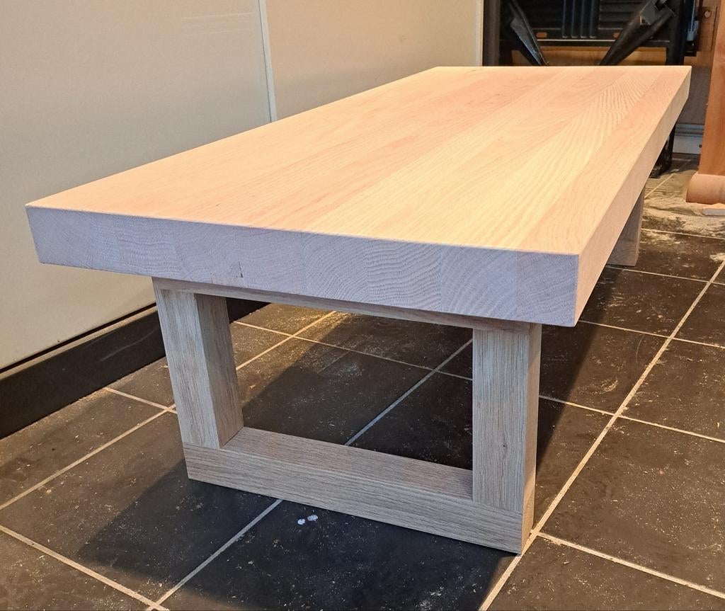 Nieuw! Handgemaakte massief eiken salontafel, Huis en Inrichting, Tafels | Salontafels, Nieuw, Minder dan 50 cm, 50 tot 100 cm