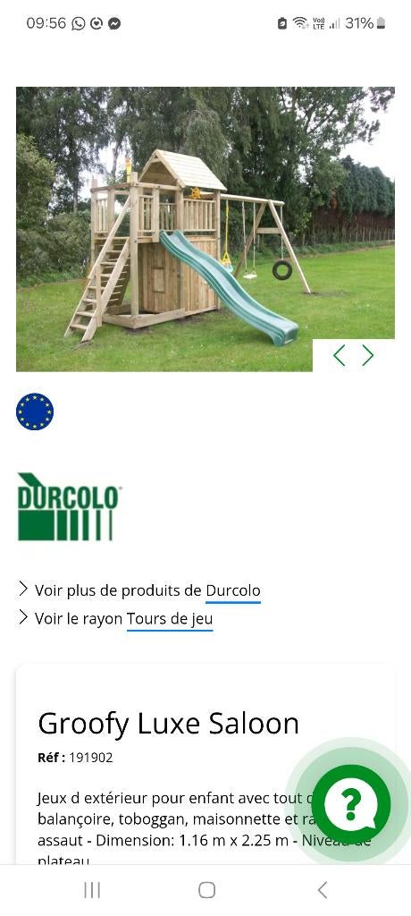 Portique balancoire groofy luxe, Kinderen en Baby's, Speelgoed | Buiten | Speeltoestellen, Gebruikt, Glijbaan, Klimtouw, Klimwand