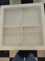 Witte Salontafel "Ikea" met Schuif + ingelegd Glazen blad.., Huis en Inrichting, Tafels | Salontafels, Ophalen, Gebruikt, 50 tot 75 cm