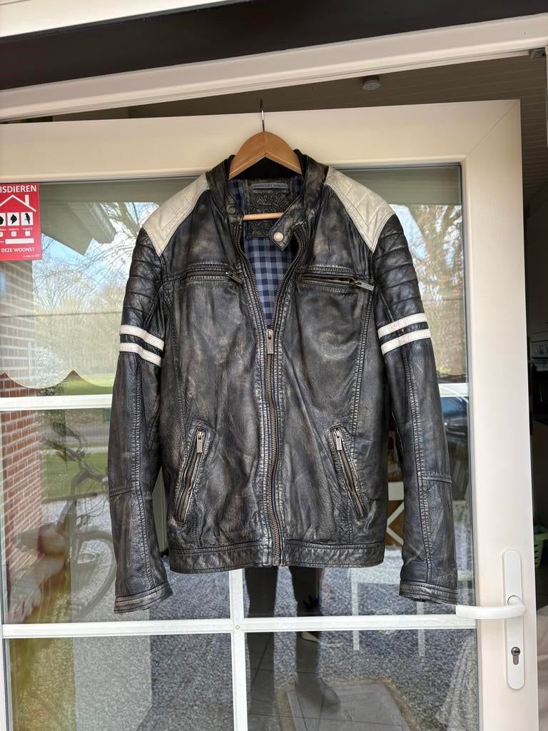 Camp David zwarte leren jas in zeer goede staat maat Medium, Ophalen of Verzenden, Tweedehands, Heren, Jas | leer