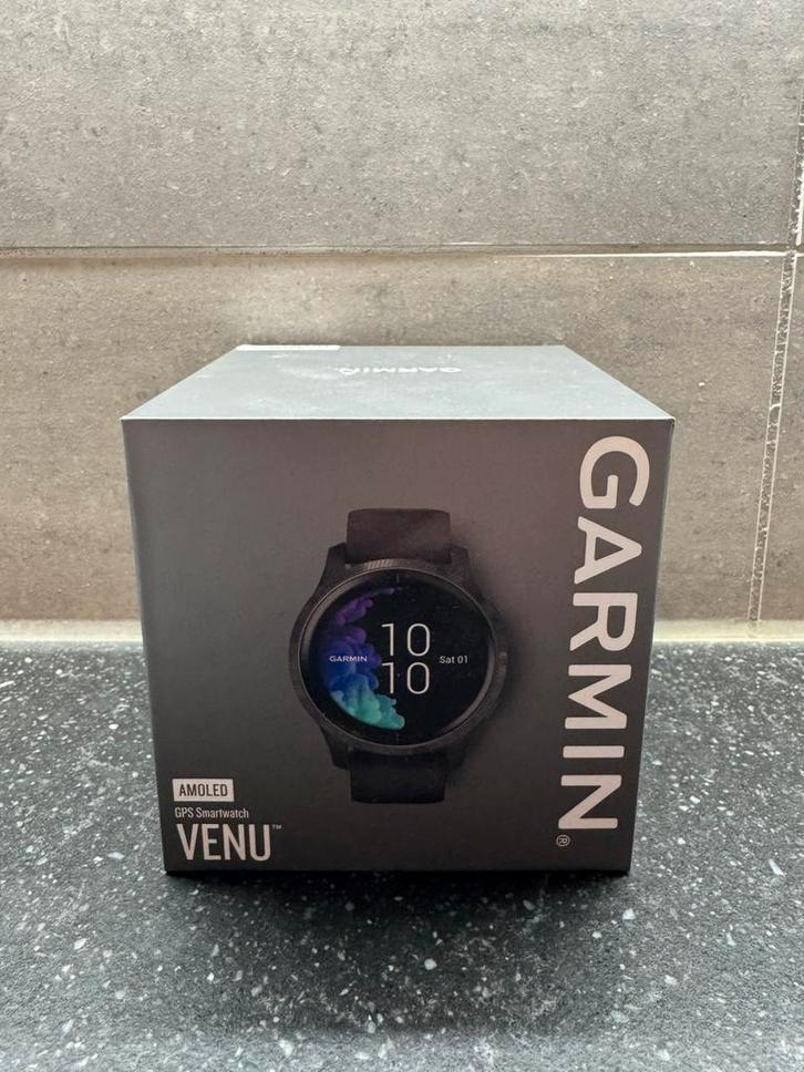 Garmin venu zwart AMOLED GPS, Bijoux, Sacs & Beauté, Montres de sport, Comme neuf, Noir, GPS, Étanche, Envoi