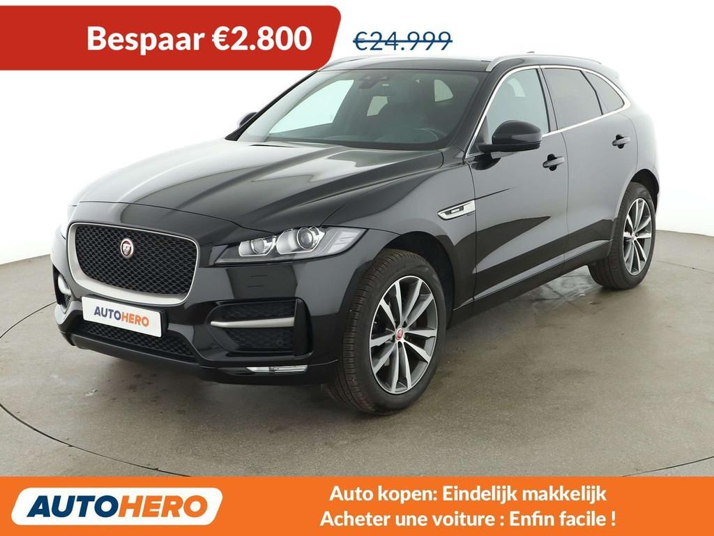 Jaguar F-Pace 25d R-Sport AWD (bj 2019, automaat), Zwart, Leder, Startonderbreker, 198 g/km