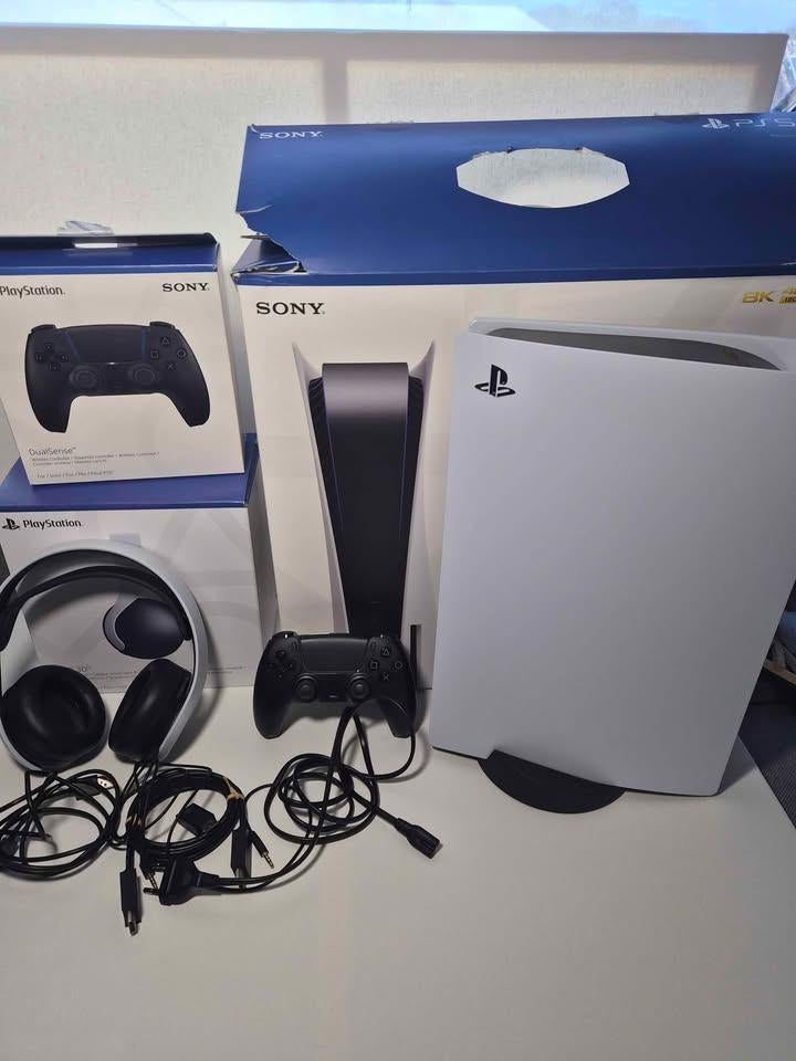 PS5 Edition disque + Manette + Casque ( boites d'origine ), Consoles de jeu & Jeux vidéo, Enlèvement, Comme neuf, Playstation 5