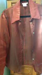 Chemise rouge Jeff Gallano bordeaux semi-transparente 40, Rouge, Taille 38/40 (M), Enlèvement ou Envoi, Jeff Gallano