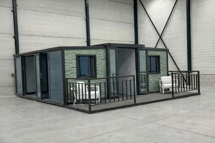 Luxe Tiny House met terras, Mantelzorg, Jongerenwoning, Tuin en Terras, Tuinhuizen, Nieuw, Tuinhuis, Metaal, 500 cm of meer, 400 cm of meer