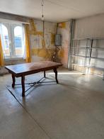 Uitschuifbare houten eettafel met parket/visgraat blad, Ophalen