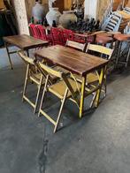Oude inklapbare Cafe tafels/bistrotafels/eettafels origineel, Huis en Inrichting, Tafels | Eettafels, Gebruikt, 50 tot 100 cm