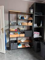 Industriële opbergkast metalen frame en houten legplanken, Huis en Inrichting, Ophalen, Zo goed als nieuw