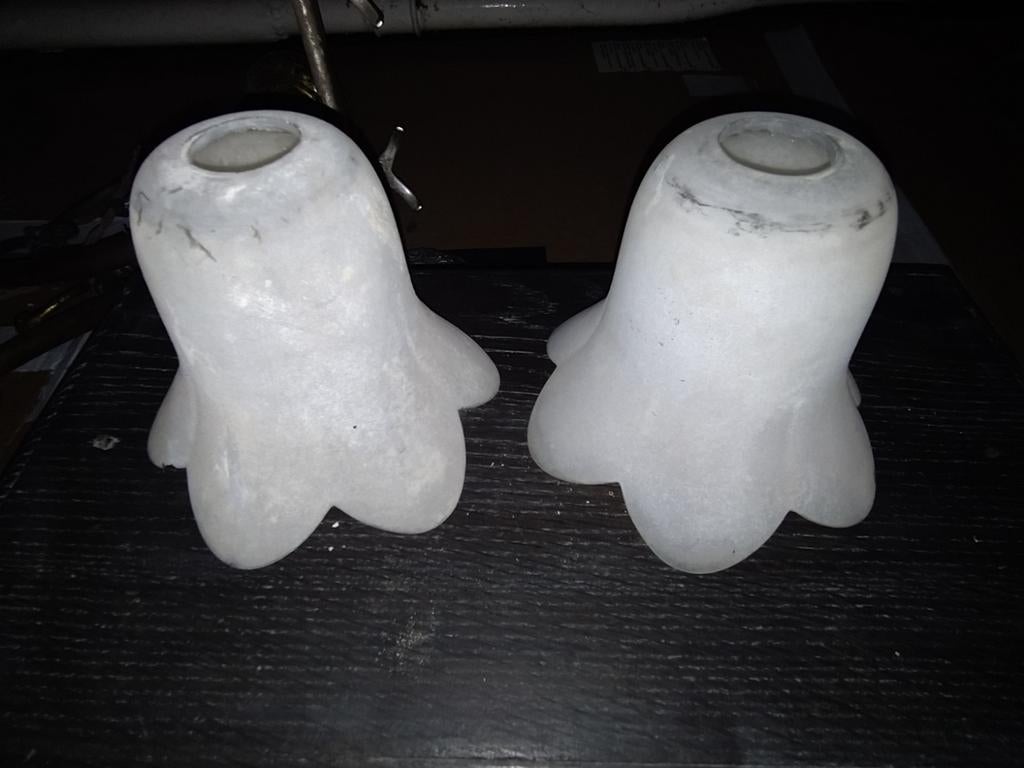 2 antieke lampkappen , good to go glazee vanbinnen, Ophalen of Verzenden