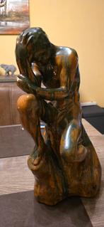 Gepatineerd gipsen beeld De denker, Ophalen, Gebruikt, Mens