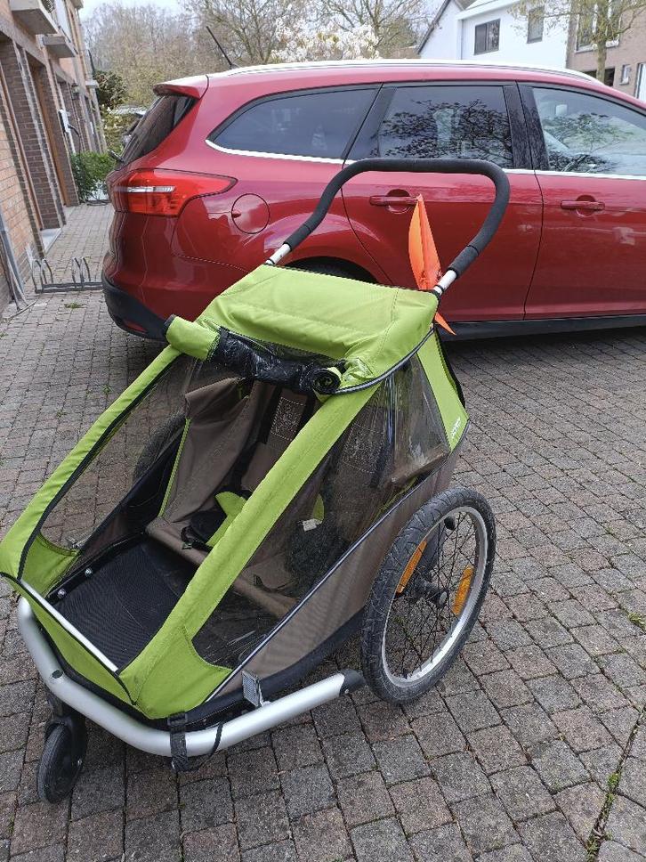 Fietskar Croozer 2 zitplaatsen, Vélos & Vélomoteurs, Accessoires vélo | Remorques, Utilisé, Remorque pour enfant, 40 à 60 kg, Pliable
