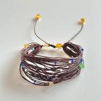 Bracelet perles verre Murano, Enlèvement, Comme neuf, Brun, Avec cristal