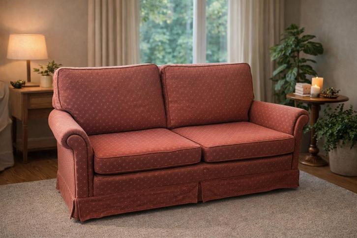 Gezellige tweezitszetel – €10, Maison & Meubles, Chambre à coucher | Canapés-lits, Comme neuf, Rouge, Enlèvement