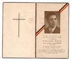 doodsprentje oorlogsslachtoffer Moeskroen + Dachau 1945, Ophalen of Verzenden, Rouwkaart