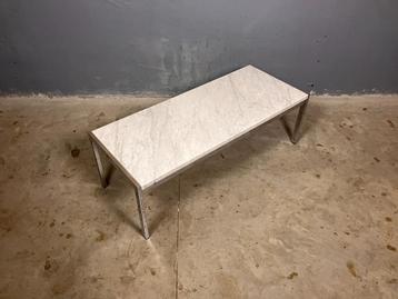 Marmer Salontafel Chroom Mid Century Kjearholm Hansen stijl beschikbaar voor biedingen