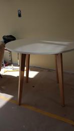 Ronde eettafel, hout en wit, Huis en Inrichting, Tafels | Eettafels, Ophalen