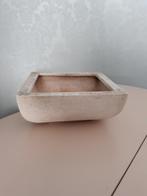 witstenen bloempot lage plantenpot br: 24 cm  h: 10cm, Ophalen, Steen, Gebruikt, Vierkant