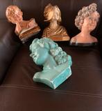 Art Déco 4 bustes en platre très bon état vu leur âge, Collections, Enlèvement, Utilisé