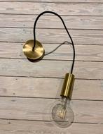 Prachtige design hanglamp met goud en grote gloeilamp, Huis en Inrichting, Ophalen of Verzenden, Zo goed als nieuw, Glas, Minimalistisch, design