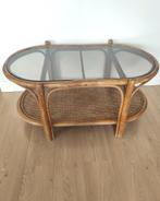 Table basse vintage en bambou - sangles - rotin : style boho, Maison & Meubles, Tables | Tables de salon, Autres matériaux, Ovale