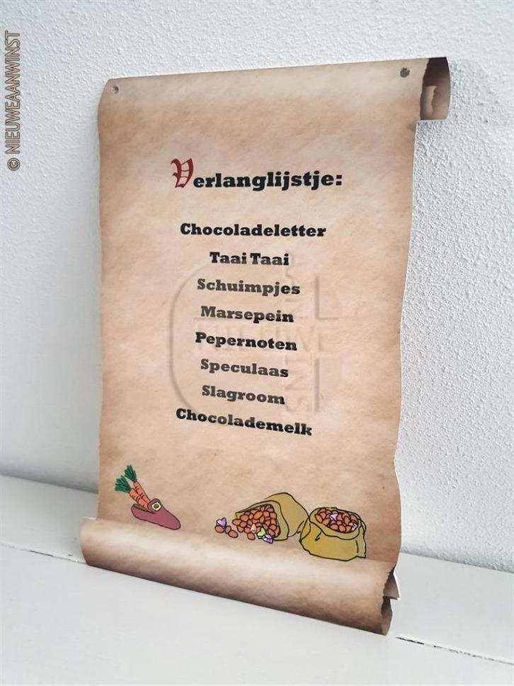 Authentiek Albert Heijn reclamebord verlanglijstje - 30cm, Diversen, Sinterklaas, Verzenden