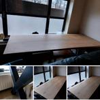 Houten eettafel 8 personen met zwarte X poten, Ophalen, Zo goed als nieuw
