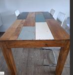 ZWARE EETTAFEL//STOELEN, Zo goed als nieuw, Vijf personen of meer, 150 tot 200 cm, Rechthoekig