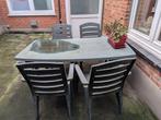 Tuintafel en stoelen, Tuin en Terras, Ophalen, 4 zitplaatsen, Gebruikt, Tuinset