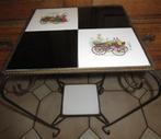 vintage bijzettafel met tegels, jaren '60, Gebruikt, Metaal of Aluminium, Vintage, Ophalen