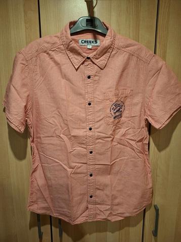 Chemise rose unie manches courtes Creeks L beschikbaar voor biedingen