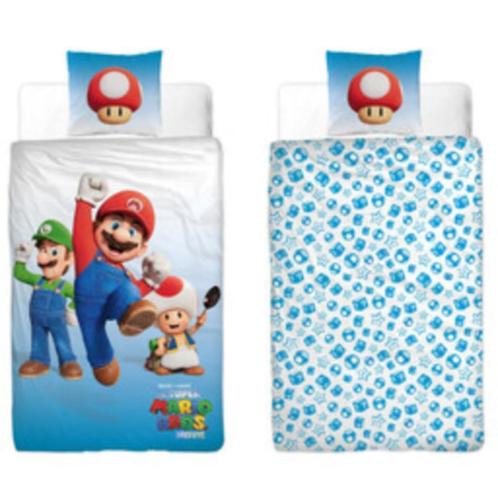 Super Mario Dekbedovertrek 140 x 200 cm. - Dubbelzijdig, Kinderen en Baby's, Kinderkamer | Beddengoed, Nieuw, Dekbedovertrek, Jongetje